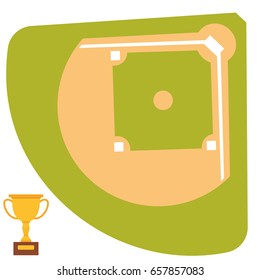 Baseball field cartoon icon batting vector design american game athlete winner sport
