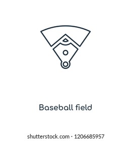 Baseball field concept line icon. Linear Baseball field concept outline symbol design. This simple element illustration can be used for web and mobile UI/UX.