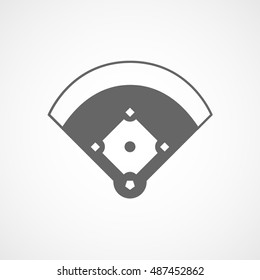 Baseball Field Flat Icon On White Background