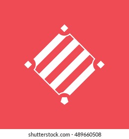 Baseball Field Flat Icon On Red Background