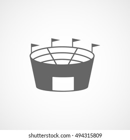 Baseball Field Flat Icon On White Background