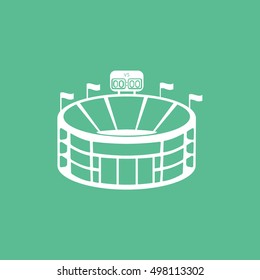 Baseball Field Flat Icon On Green Background