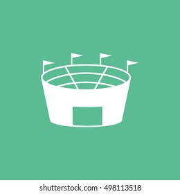 Baseball Field Flat Icon On Green Background