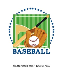 baseball field game with professional equipment