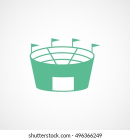 Baseball Field Green Flat Icon On White Background