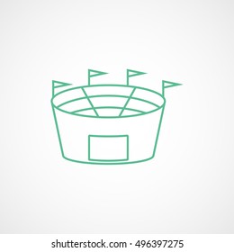Baseball Field Green Line Icon On White Background