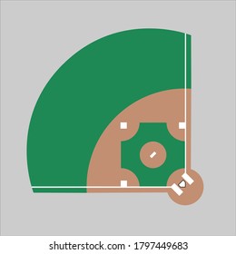 Baseball field icon with background
