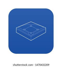 Baseball field icon blue vector isolated on white background