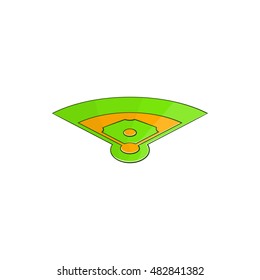 Baseball field icon in cartoon style isolated on white background vector illustration