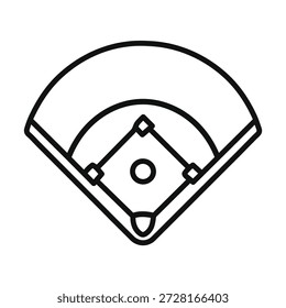 Ícone de campo de beisebol - Ilustração do vetor do contorno do diamante de beisebol