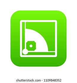 Baseball field icon digital green for any design isolated on white vector illustration