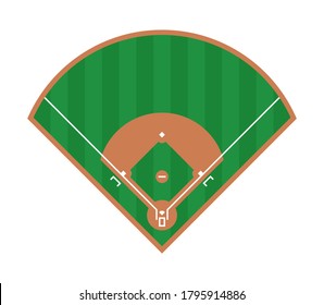 Baseball field icon. Flat illustration of baseball field vector design. Top view
