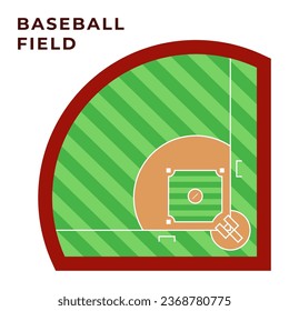 Baseball field icon. Flat illustration of baseball field vector icon