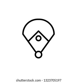 Baseball field icon. Baseball Field Flat Icon On White Background. Softball game field illustration. - Vector
