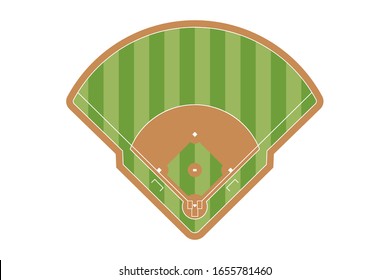 Baseball field icon. Flat striped baseball field vector illustration for web design isolated on white background.