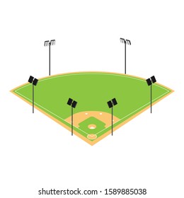 Baseball field icon. Isometric of baseball field vector icon for web design isolated on white background