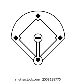 baseball field icon line vector design