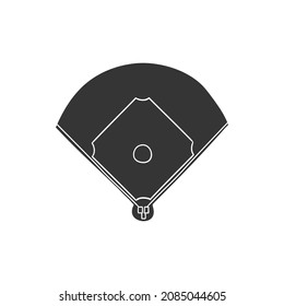 Baseball Field Icon Silhouette Illustration. Sport Arena Game Vector Graphic Pictogram Symbol Clip Art. Doodle Sketch Black Sign.