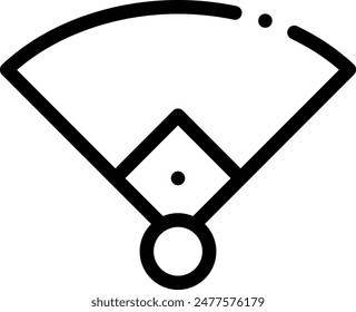 baseball field icon. Thin Linear Style Design Isolated On White Background