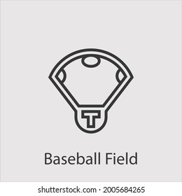 baseball field icon vector icon.Editable stroke.linear style sign for use web design and mobile apps,logo.Symbol illustration.Pixel vector graphics - Vector