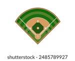 Baseball field illustration with stripes grass effect