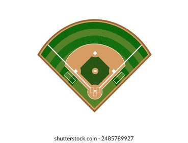 Baseball field illustration with stripes grass effect