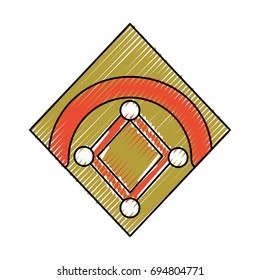 Baseball field isolated