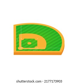 Baseball field isolated on white background. Sports ground for active recreation. Vector isometric illustration.