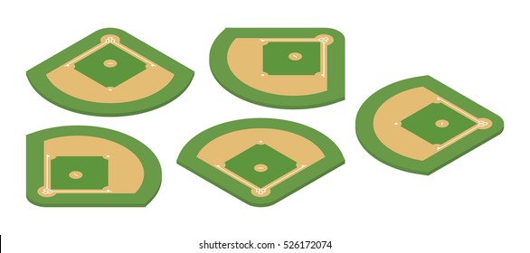 Baseball Field. Isometric Vector Illustration