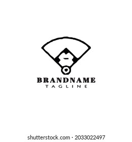 baseball field logo cartoon icon design isolated black modern vector illustration