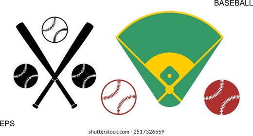 Baseball-Feld-Logo. Einzelnes Baseballfeld auf weißem Hintergrund