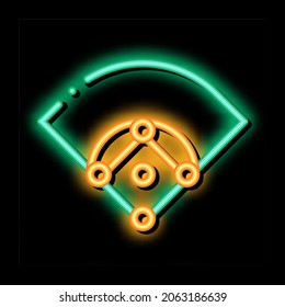 Baseball Field neon light sign vector. Glowing bright icon Baseball Field isometric sign. transparent symbol illustration