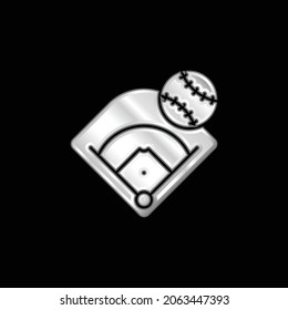 Baseball Field silver plated metallic icon
