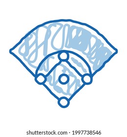 Baseball Field sketch icon vector. Hand drawn blue doodle line art Baseball Field isometric sign. isolated symbol illustration