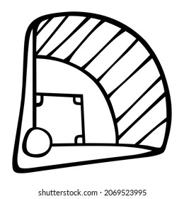 baseball field of sport hand drawn illustration
