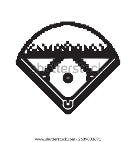 Baseball field with stadium and transparent background