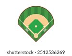 baseball field top view, Softball field flat , vector illustration