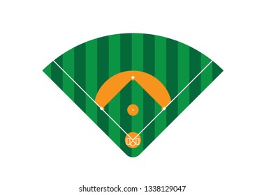 Baseball Field Top View Vector