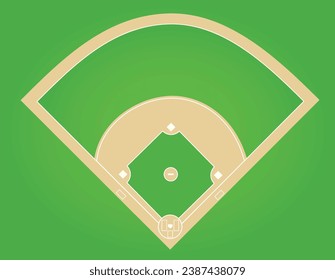 Campo de béisbol. vista superior. ilustración vectorial