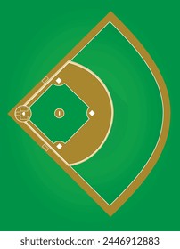 Baseball field. top view. vector illustration