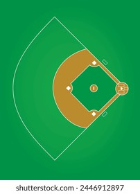 Baseball field. top view. vector illustration