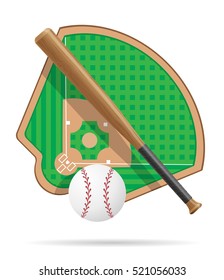 baseball field vector illustration isolated on white background