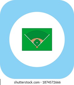  baseball field, vector on white background