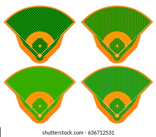 Baseball Fields Set. Sport background. Vector illustration