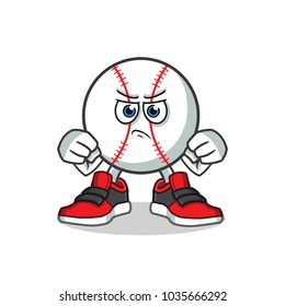 baseball fight mascot vector cartoon illustration