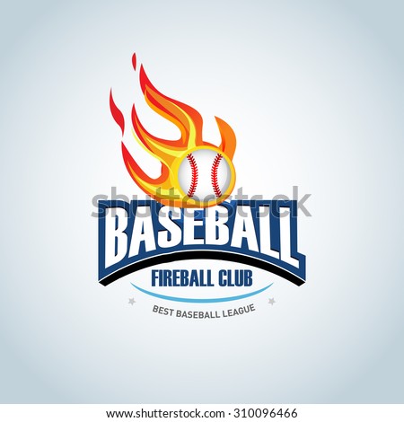baseball fireball sport badge logo design stock vector royalty free fireball label template