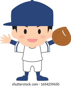 baseball first baseman cartoon vector illust