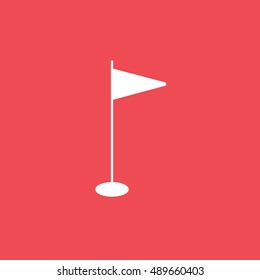Baseball Flag Flat Icon On Red Background