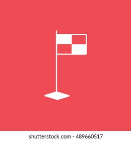 Baseball Flag Flat Icon On Red Background
