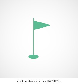 Baseball Flag Green Flat Icon On White Background